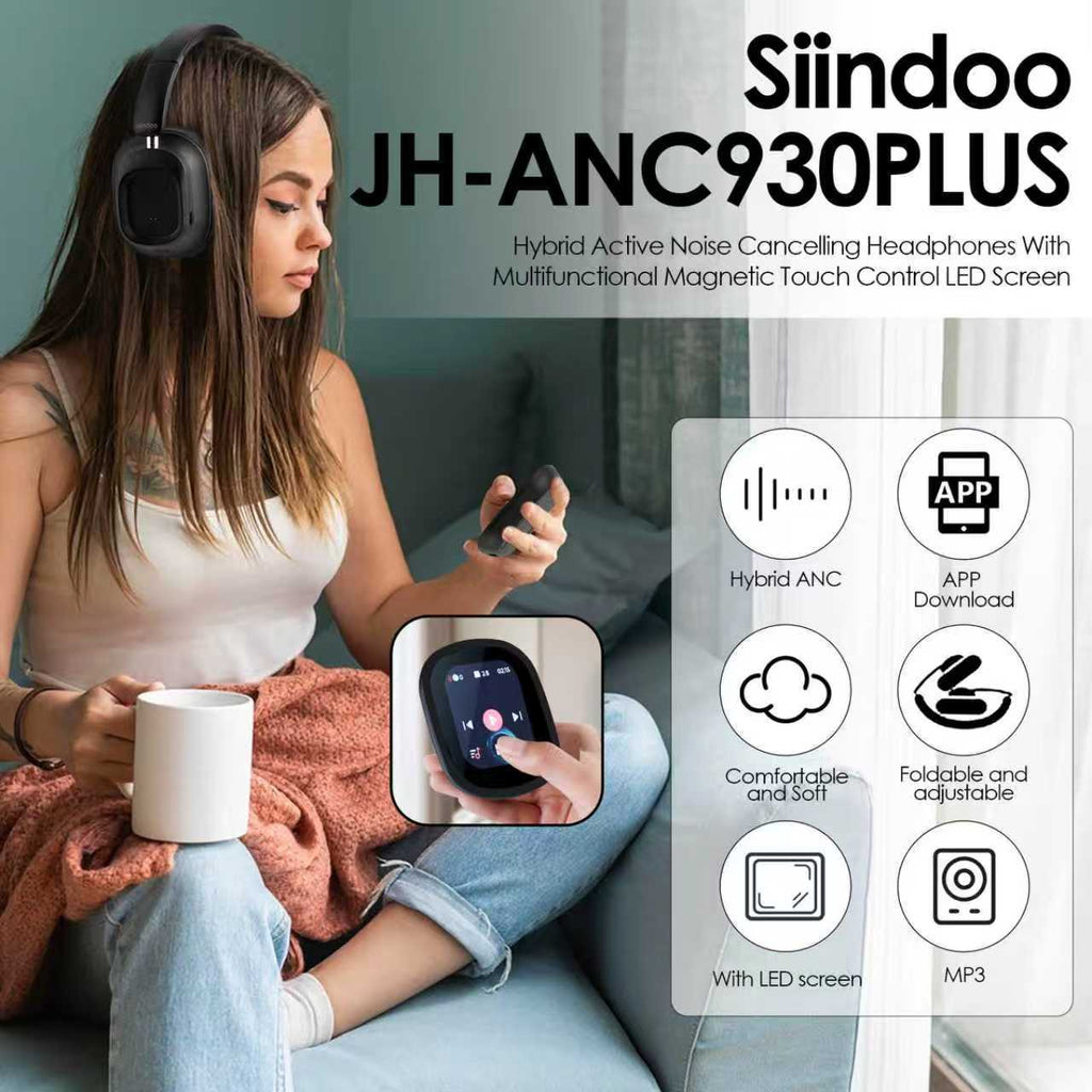 Over-ear Wireless Bluetooth Headphones With ANC Noise Cancellation And A Built-in Display Ideal For Workouts