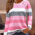 Chic Striped Round Neck T-shirt for Cozy Wear