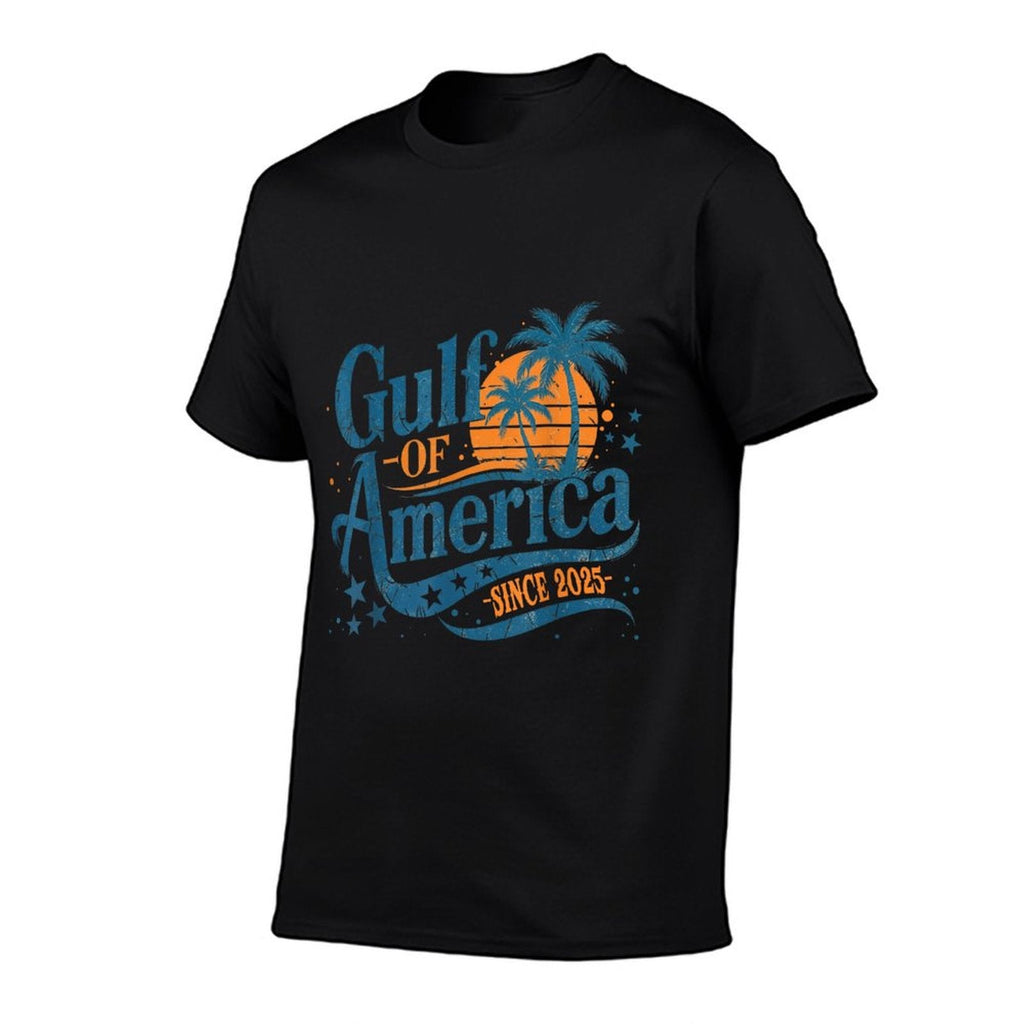 Retro Gulf Of US America 2025 American Flag Gulf Mexico Tagless Design T-Shirt