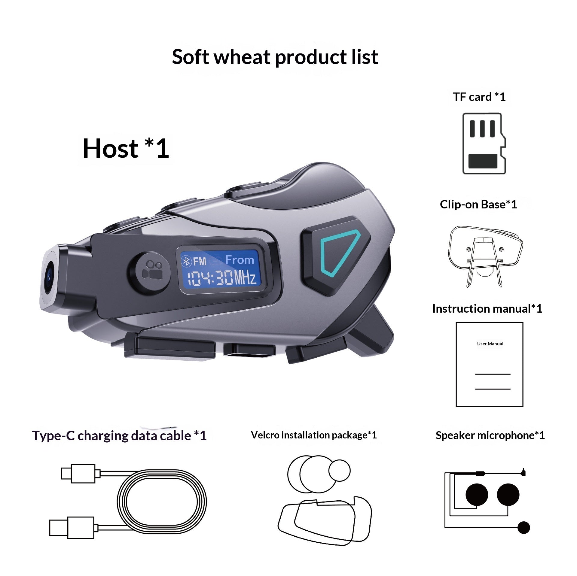 Bluetooth Helmet Headset For Listening To Music While Riding A Motorcycle