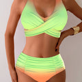 European American Gradient Cross Gather Bikini Set
