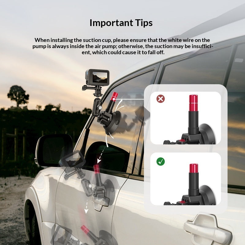 POV Action Camera Extension Pole With Suction Cup Kit
