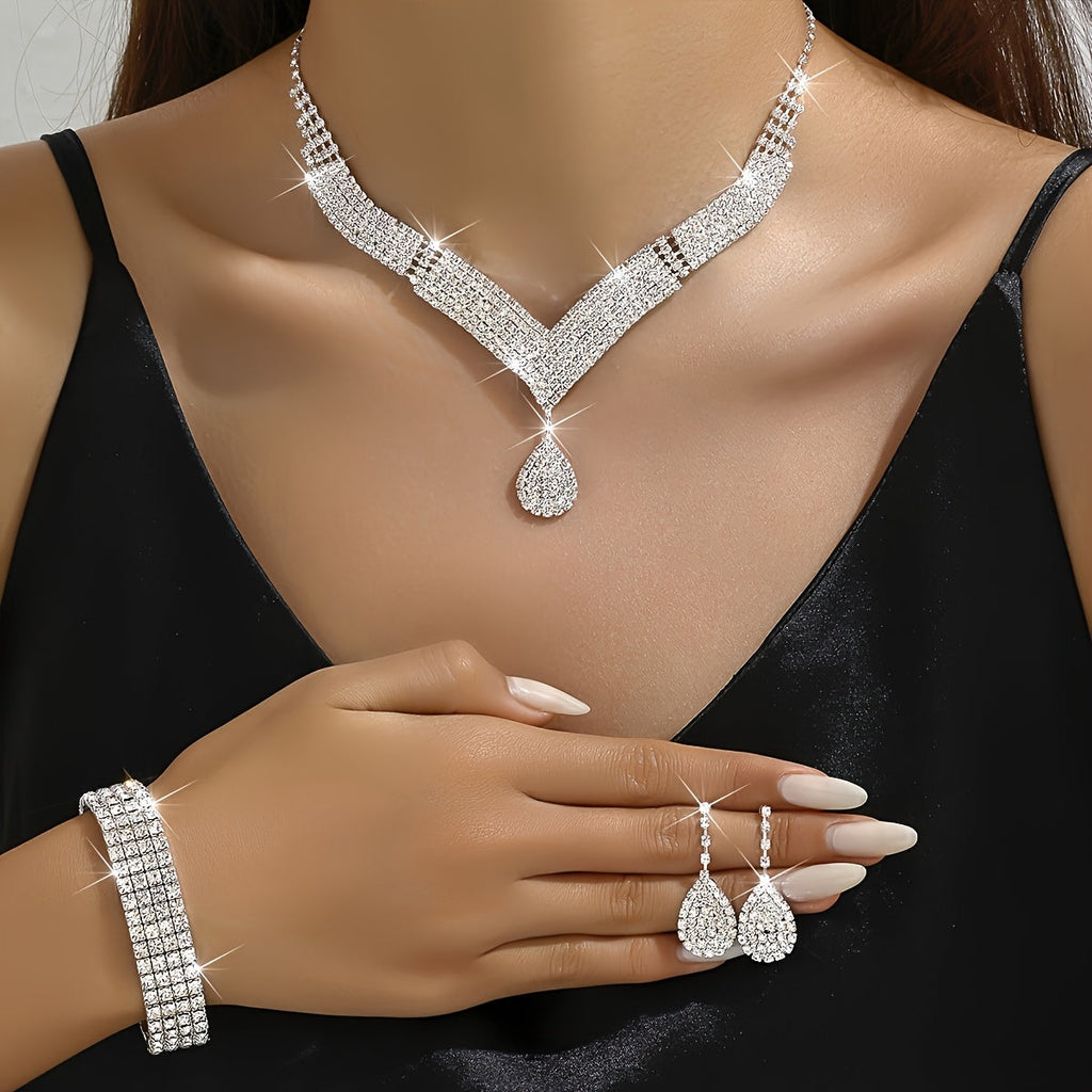 Luxury 4pc Evening Dress Set Gown Bag Jewelry