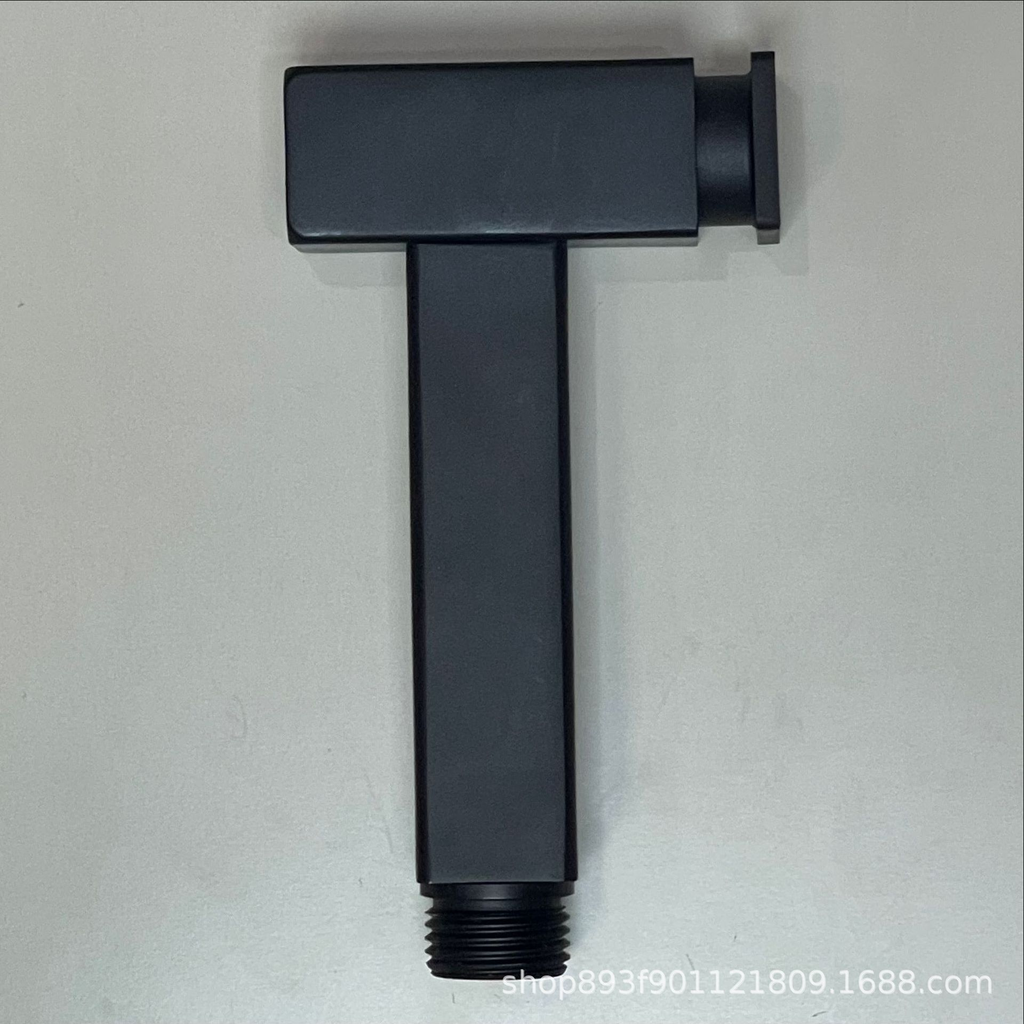 Toilet spray gun-hammer shape-square handle-black-aluminum alloy + plastic-1 piece