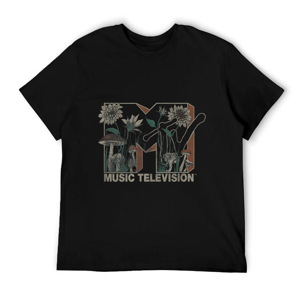 MTV Music Television Wild Flower Mushrooms MTV Logo Comfortable T-Shirt