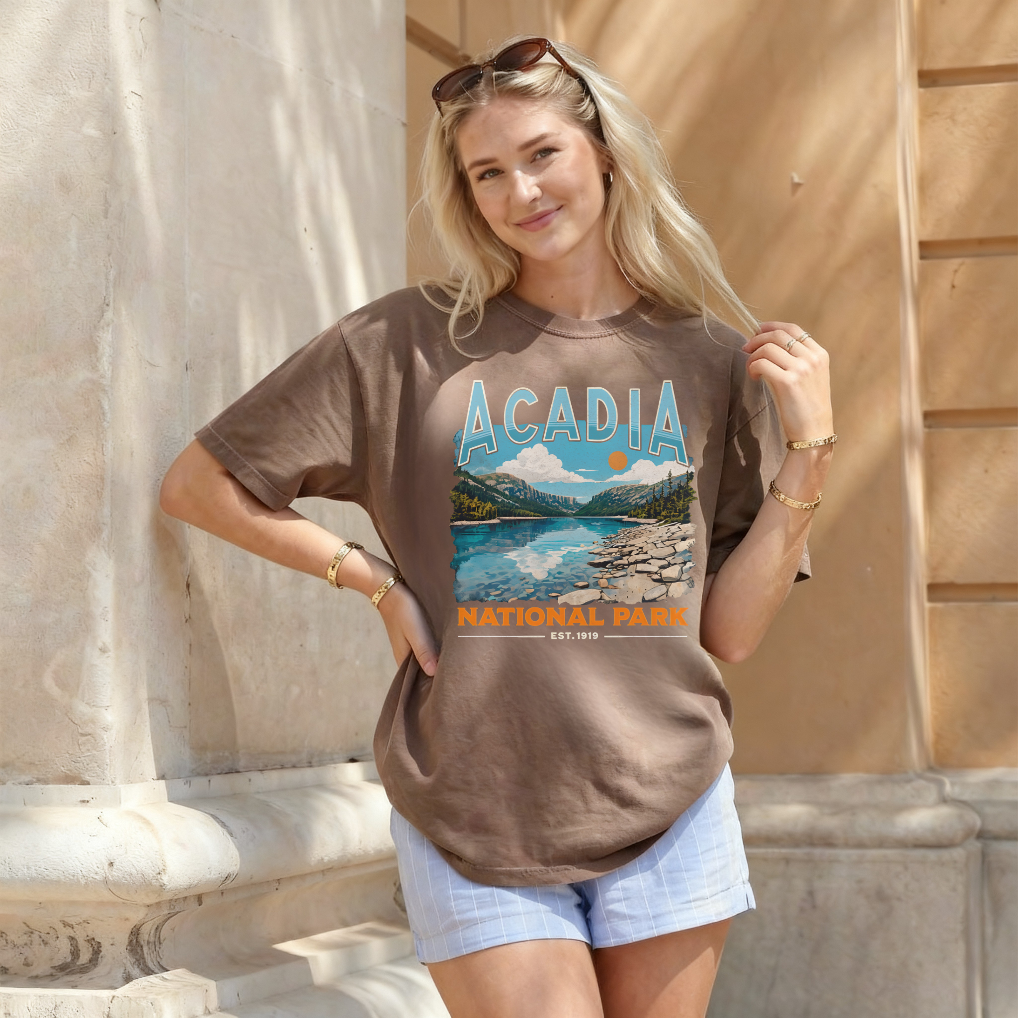 Acadia National Park Vintage Graphic Tee – Retro Maine Travel Shirt