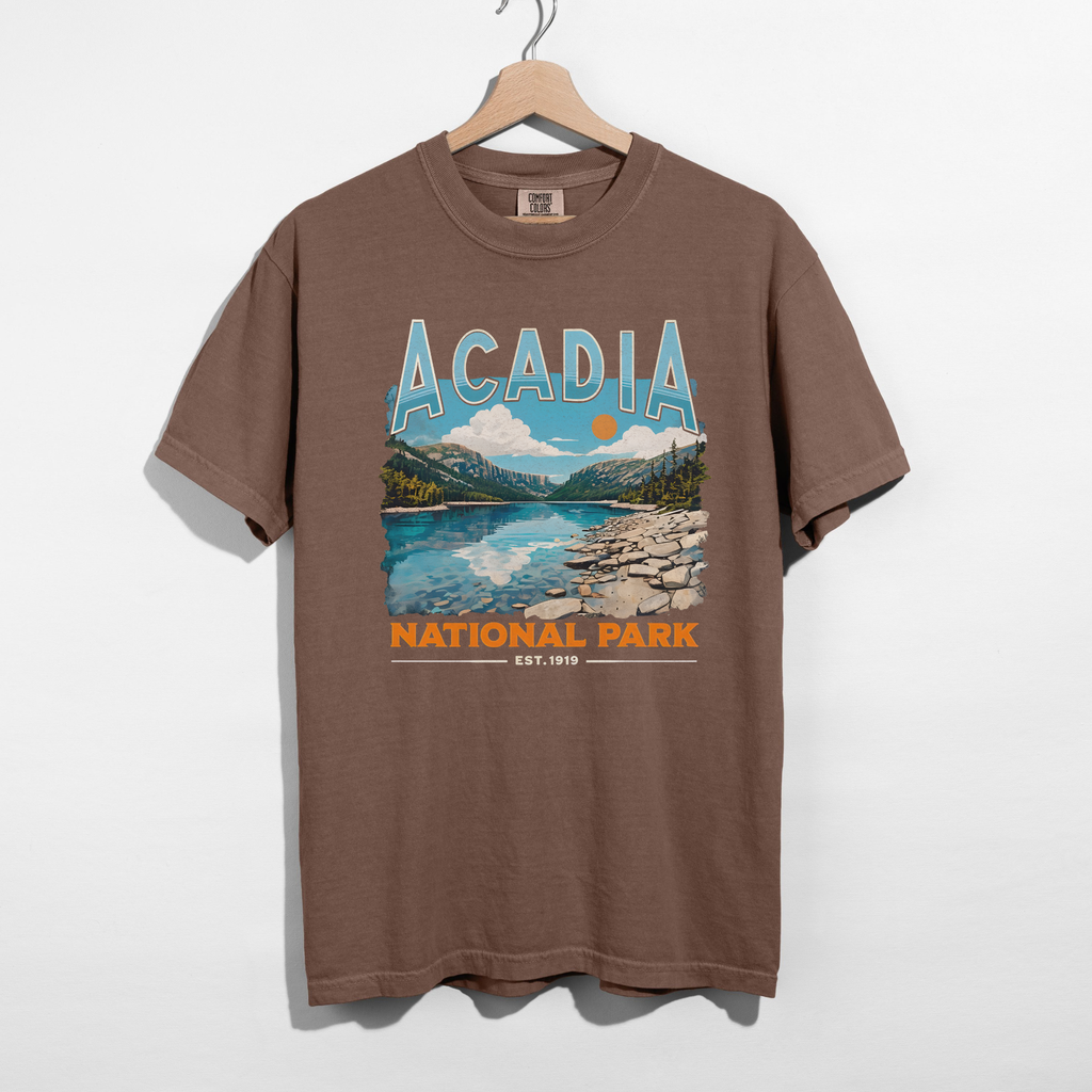 Acadia National Park Vintage Graphic Tee – Retro Maine Travel Shirt