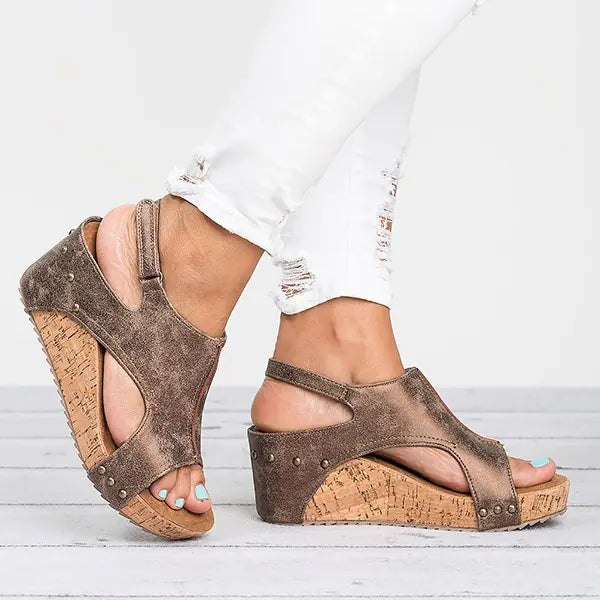 Wedge Peep-Toe High Heels for Women Sandals