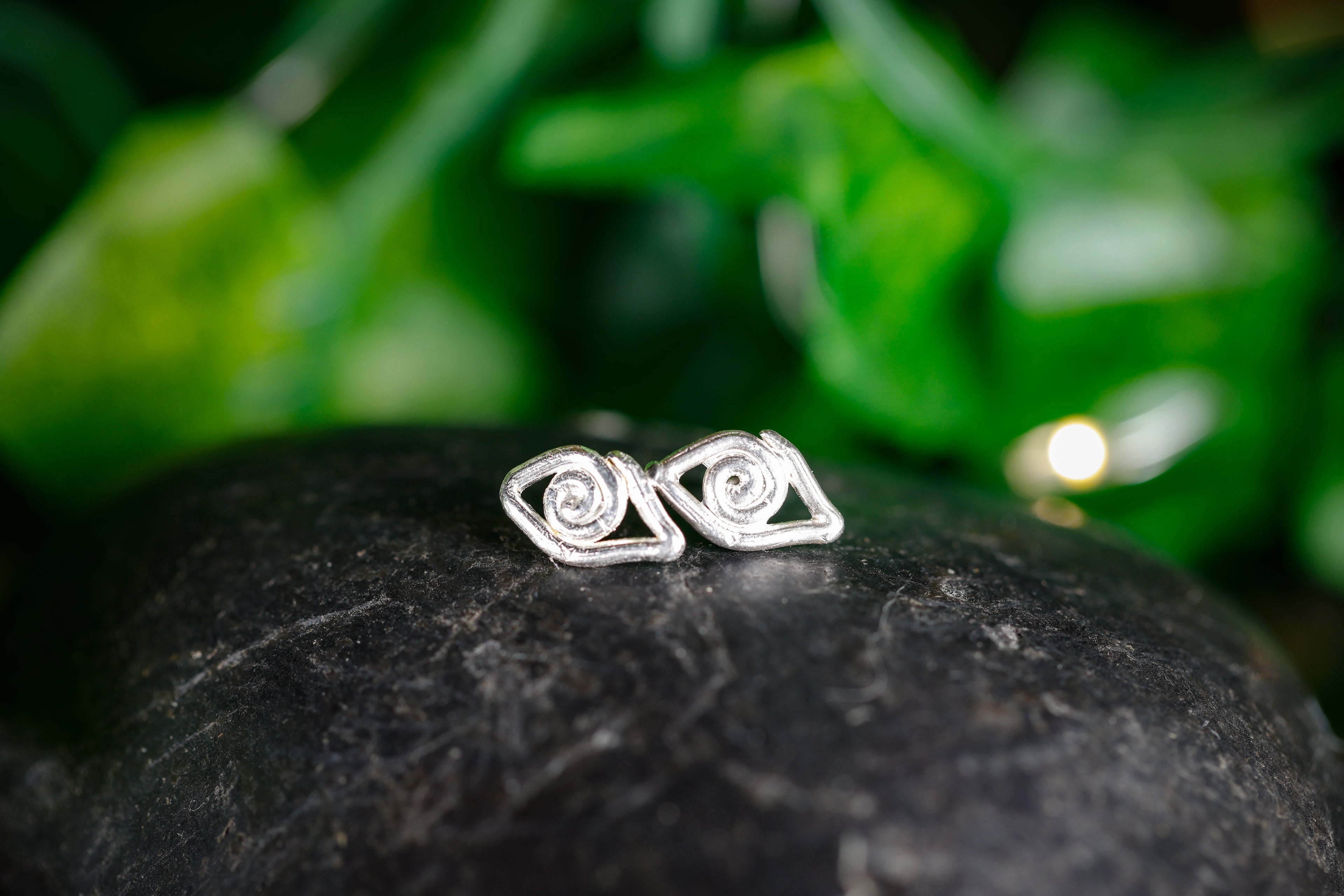 "Eye See" Small Evil Eye Earrings in Sterling Silver