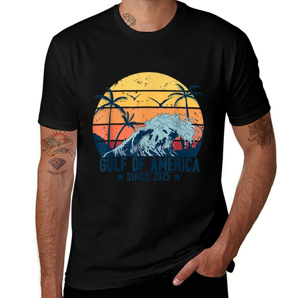 Retro Vintage Gulf Of US America 2025 American Flag Classic T-Shirt
