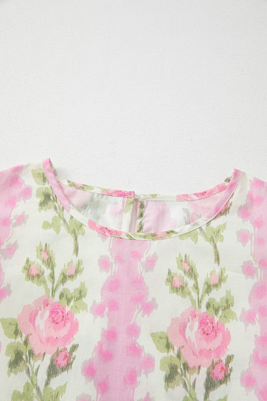 Floral Ruffle Short Sleeve Top