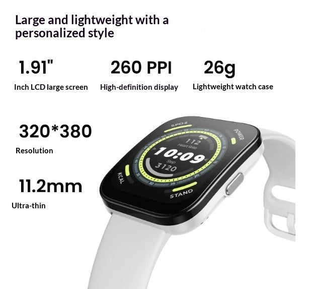 Dawn White 46mm Smartwatch With Blood Oxygen And Heart Rate Monitoring