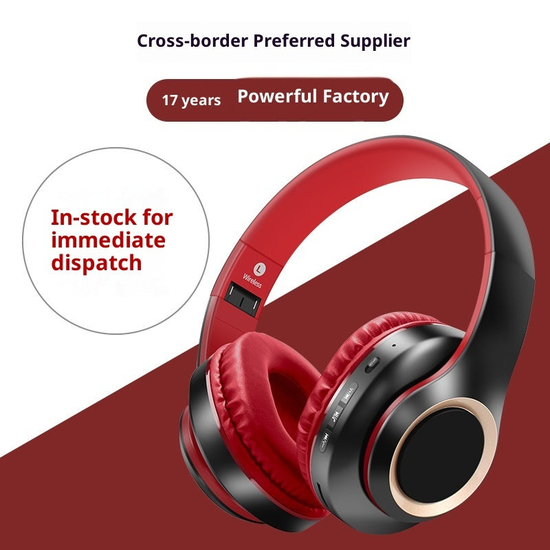 Foldable Bluetooth Headset With Large Earcups Card Slot And Long Battery Life