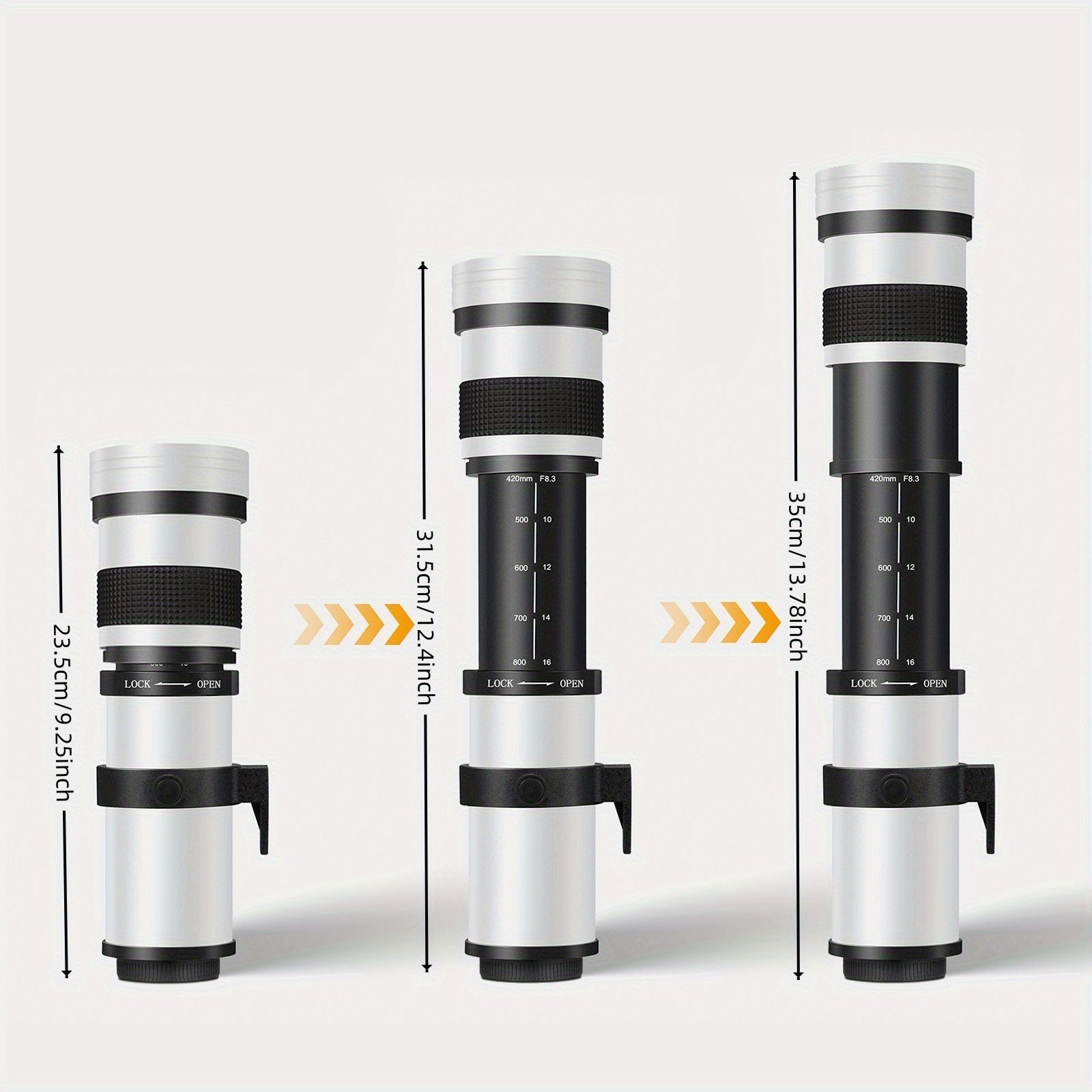 420 to 800mm Telephoto Zoom Lens For DSLR And Mirrorless Cameras