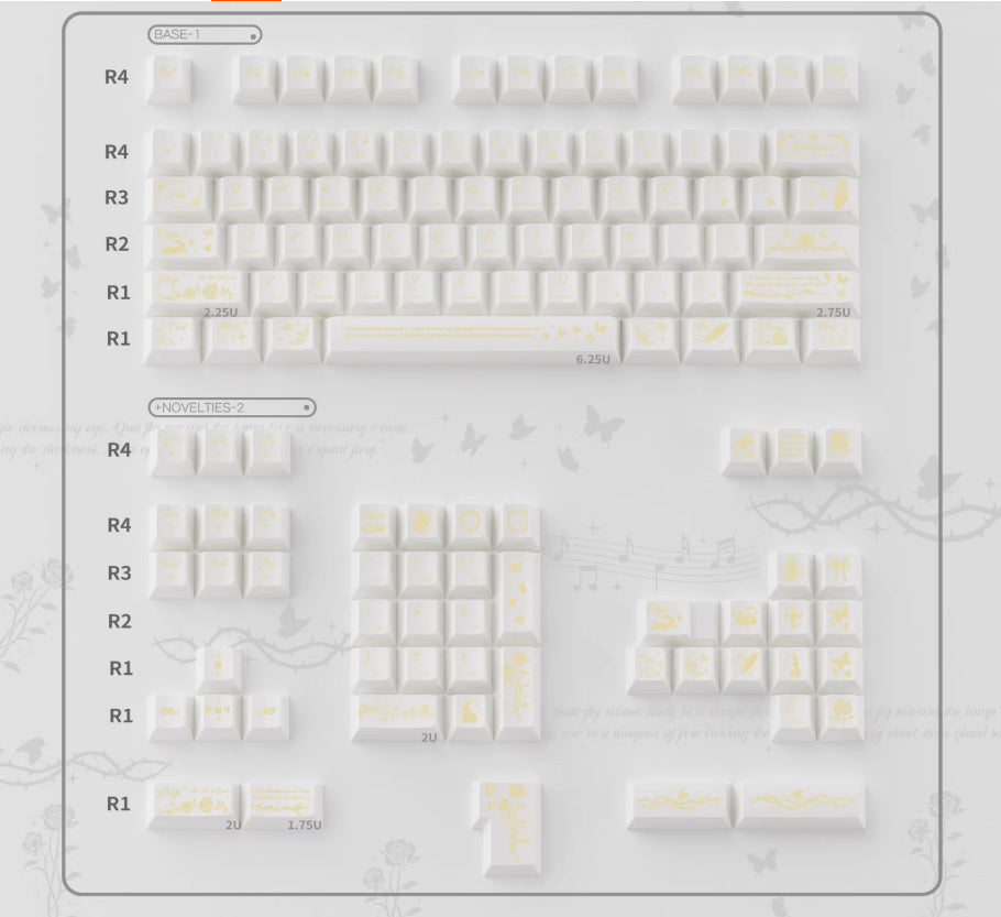 Real-time Mechanical Keyboard Keycaps In Off-white PC Material With UV Coating