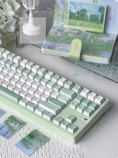 Simple Cute Light-green Highly Personalized Magnetic-axis Keycaps