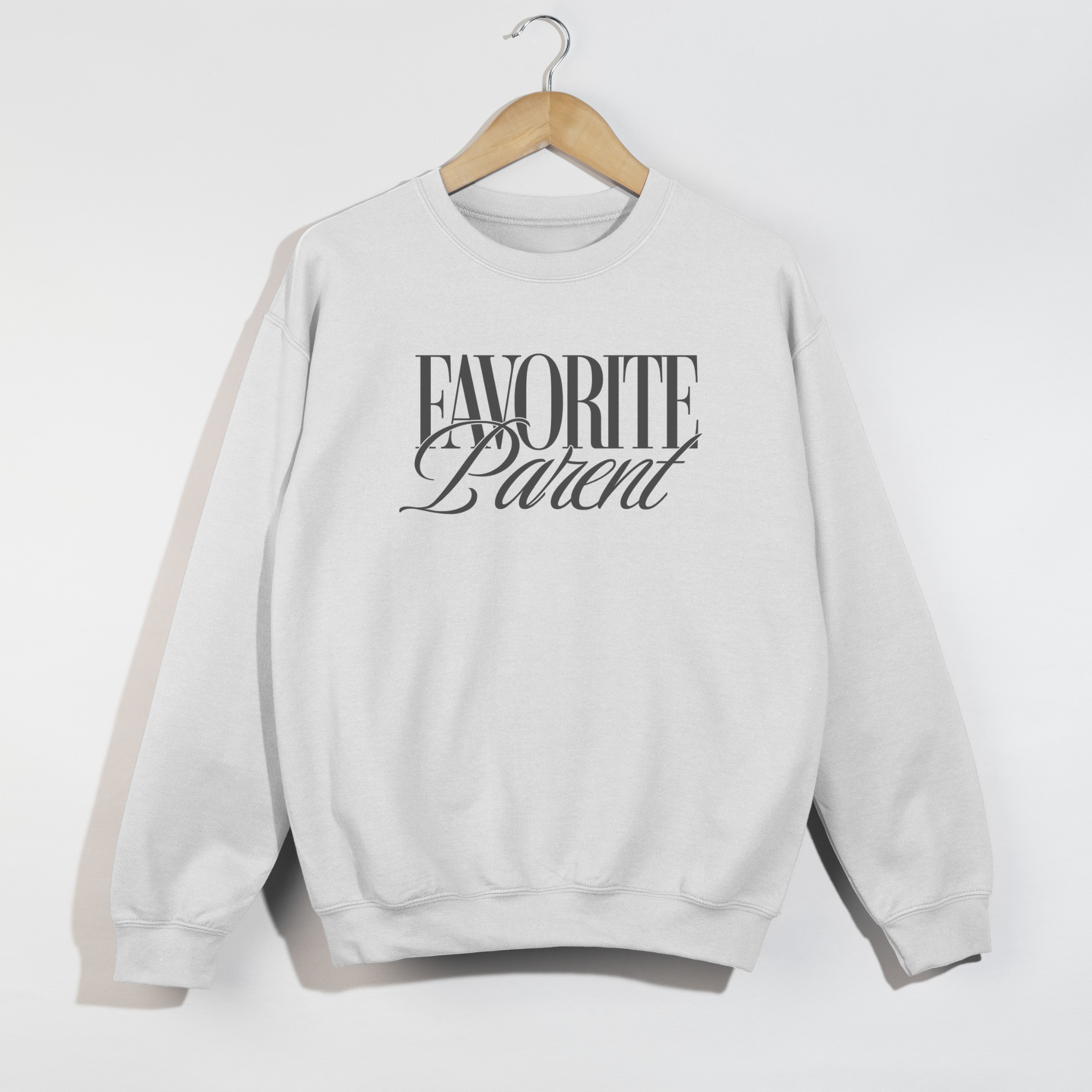 Favorite Parent Crewneck Sweatshirt – Funny Minimalist Graphic Pullover