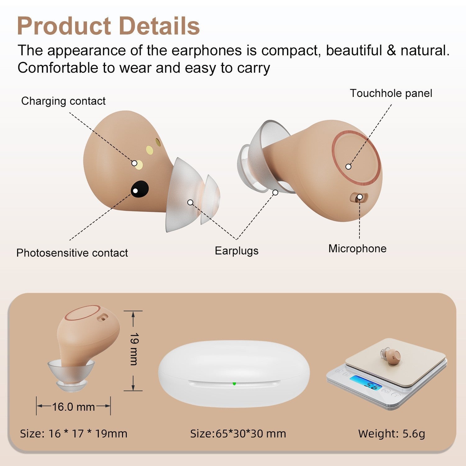 In-Ear TWS Wireless Invisible Multi-Mode Hearing Aid With No FeedbackHowling