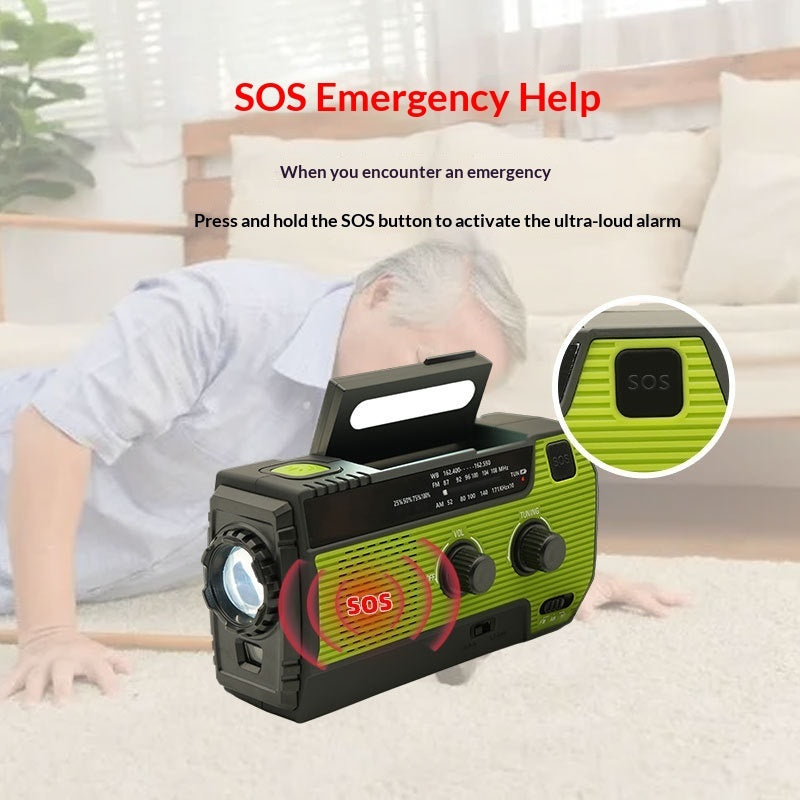 Hand-cranked Multifunctional Emergency Charging Solar Radio Outdoor Disaster Prevention Radio
