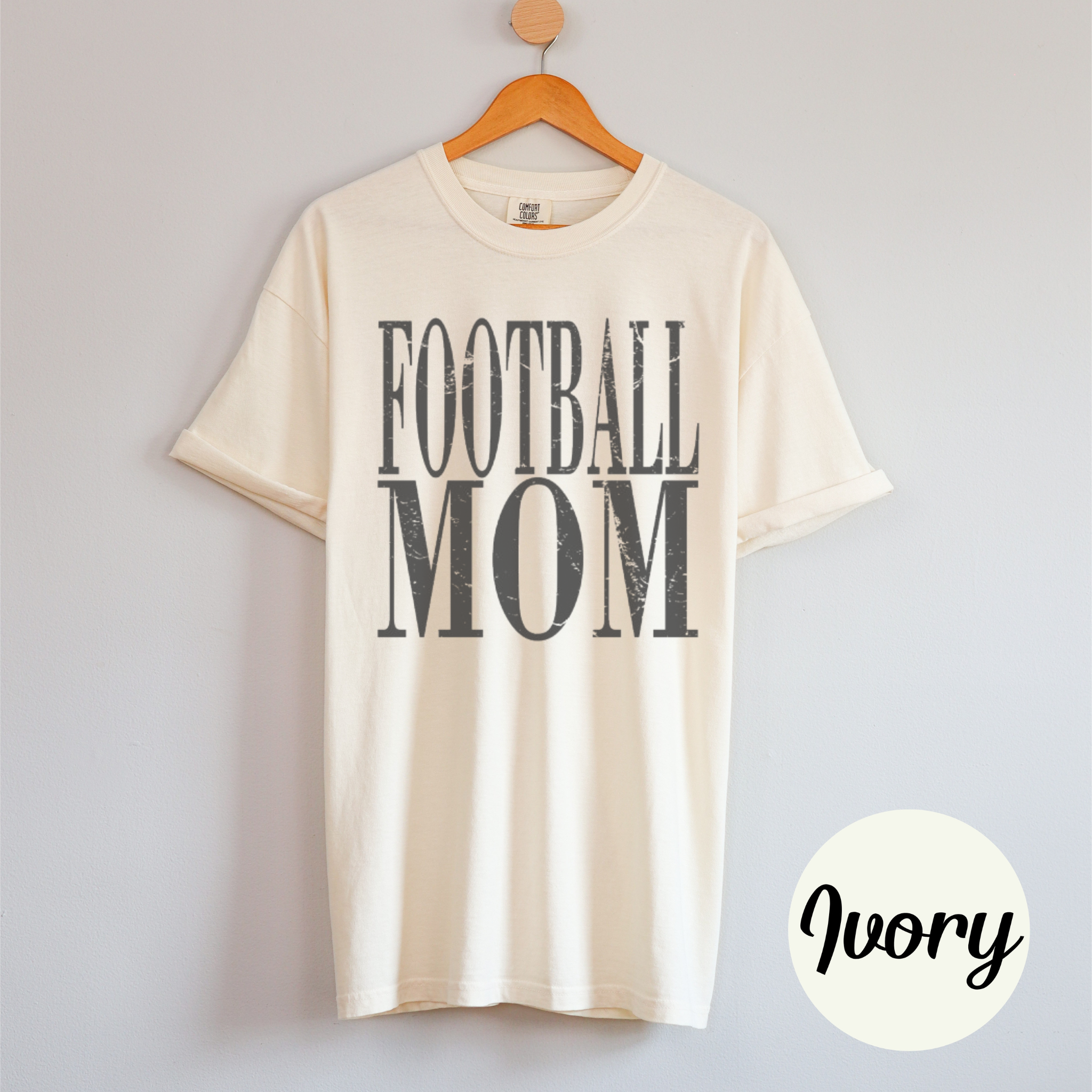 Distressed Football Mom Tee Shirt