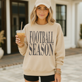 Distressed Football Season Crewneck Sweatshirt