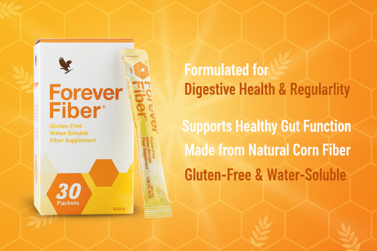 Forever Fiber These packets feature four types of fiber – including fructooligosaccharides, which is also a prebiotic 30packets
