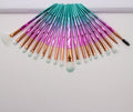 20-Piece Eye Brush Set with Colorful Diamond Handles