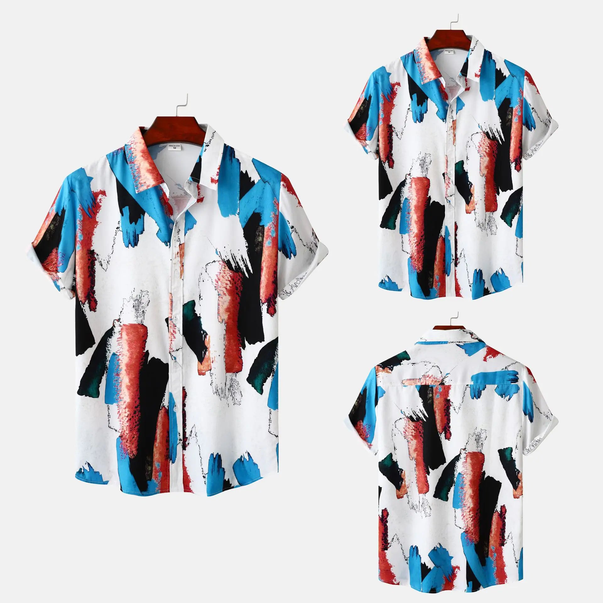 Men's Floral Print Short Sleeve Beach Shirt