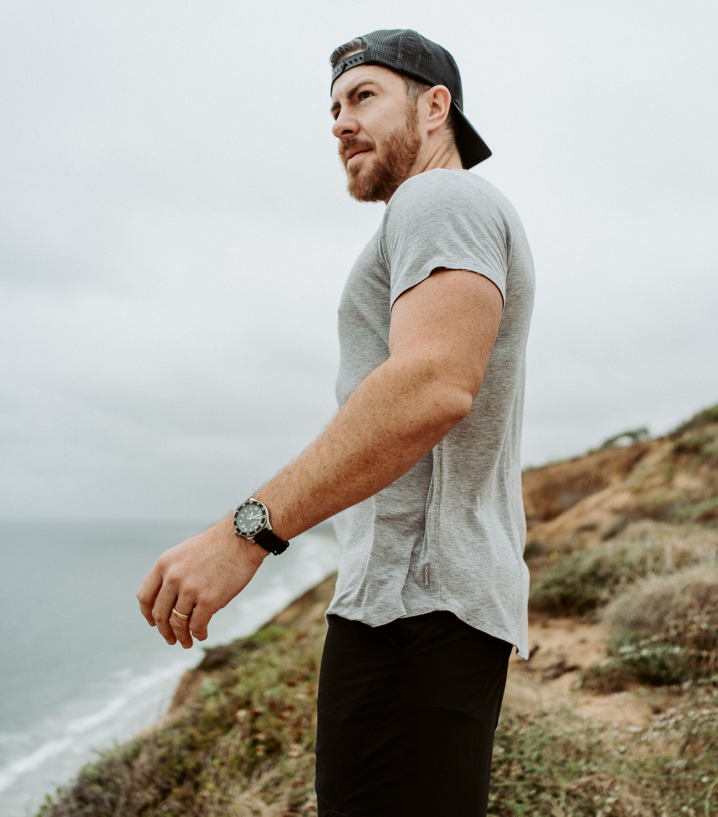 Bamboo Swift Curve-Hem T-Shirt - Heather Grey