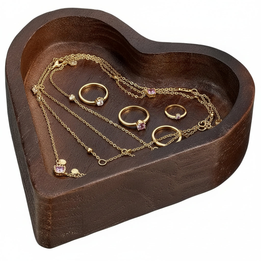 Love In The Air Wooden Heart-Shaped Candle 3wick