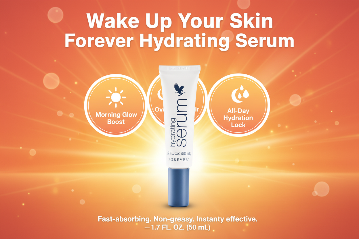Forever’s hydrating serum fits perfectly into your routine to provide a powerful boost of hydration thanks to pure aloe vera and four types of hyaluronic acid.
