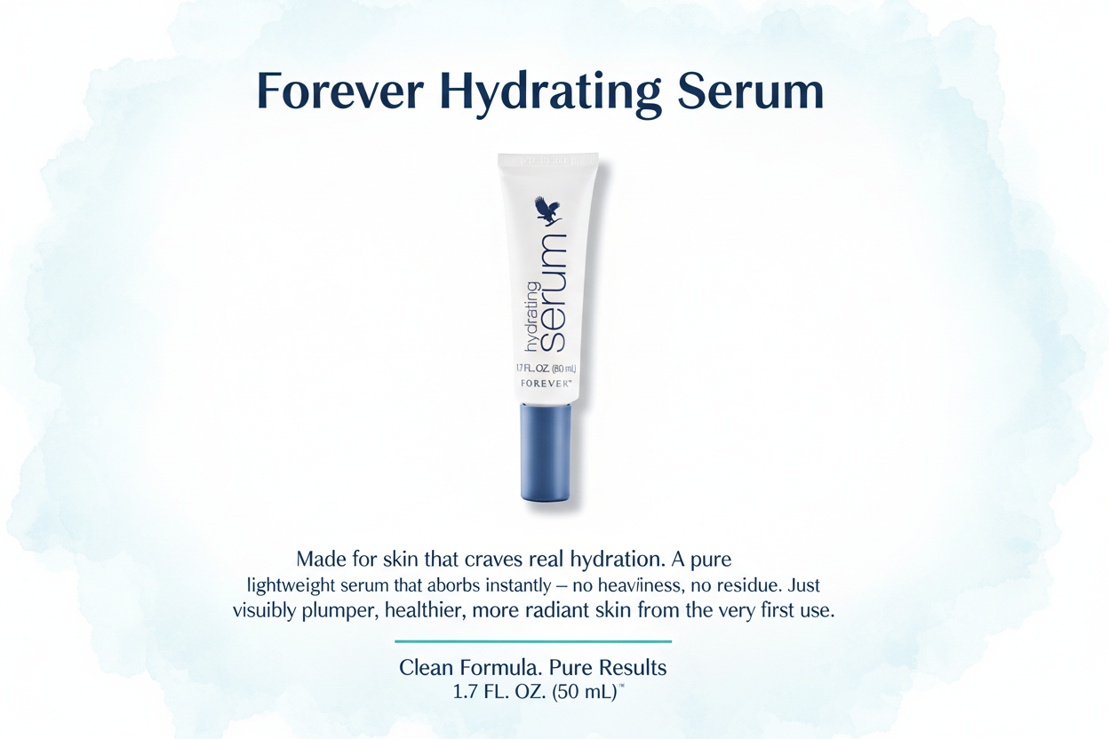 Forever’s hydrating serum fits perfectly into your routine to provide a powerful boost of hydration thanks to pure aloe vera and four types of hyaluronic acid.