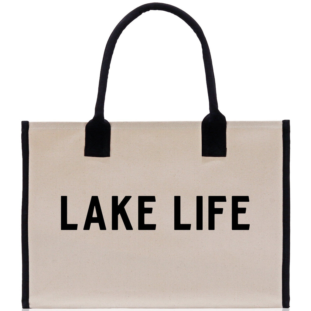 Lake Life Tote Bag - Large Chic Tote Bag - Gift for Her - Girls Weekend Tote - Weekender Bag - Weekend Tote - Boat Bag - Lake Life Gift