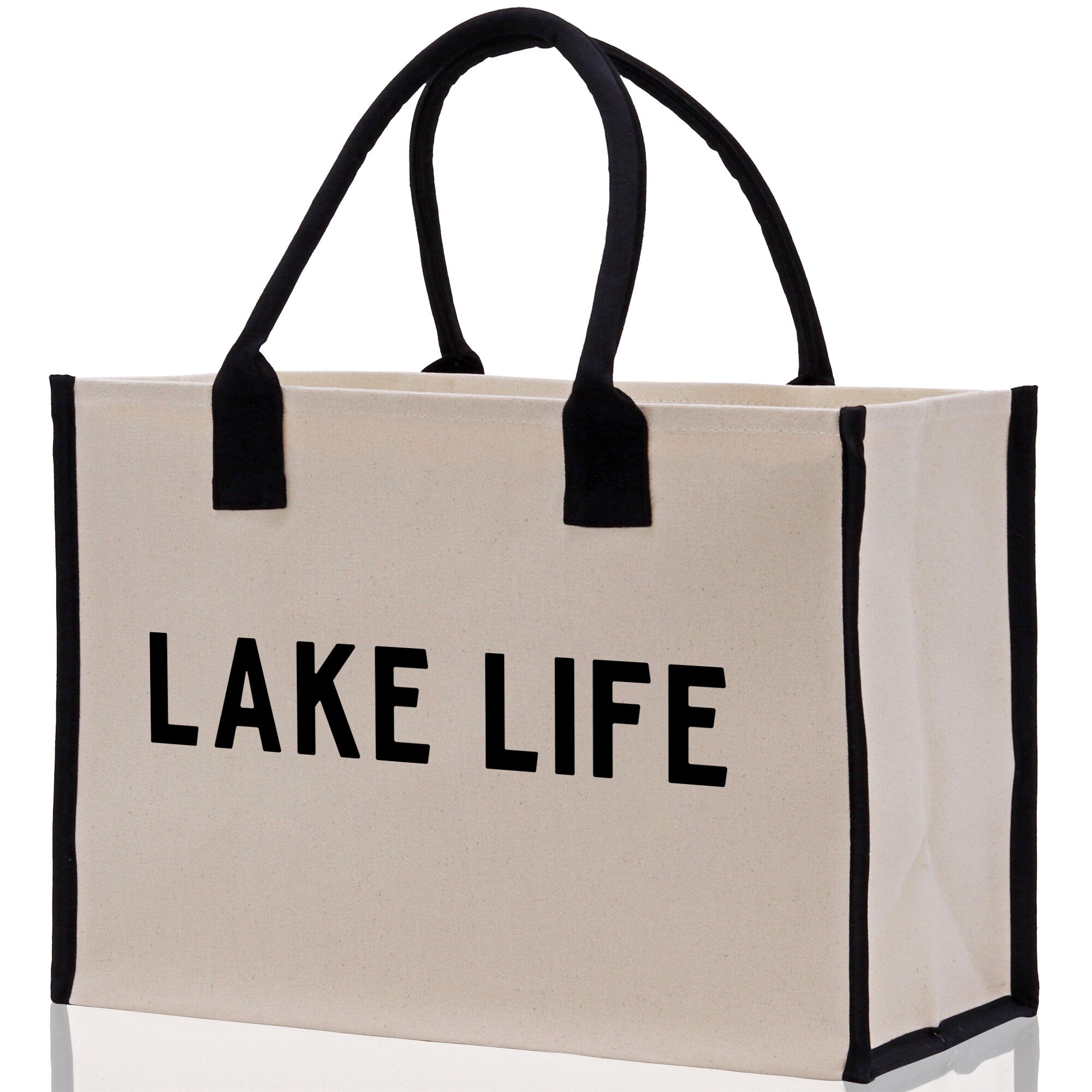 Lake Life Tote Bag - Large Chic Tote Bag - Gift for Her - Girls Weekend Tote - Weekender Bag - Weekend Tote - Boat Bag - Lake Life Gift