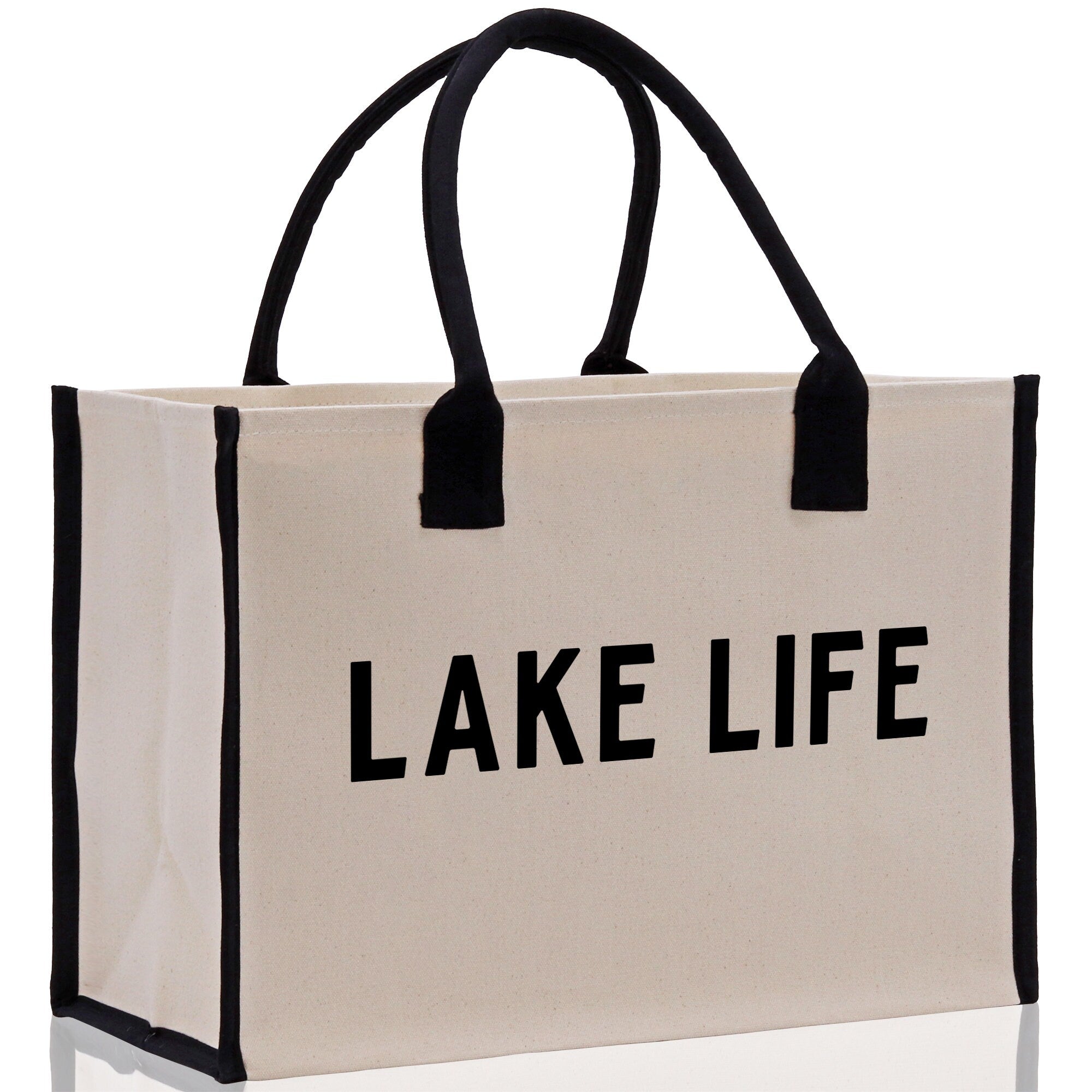 Lake Life Tote Bag - Large Chic Tote Bag - Gift for Her - Girls Weekend Tote - Weekender Bag - Weekend Tote - Boat Bag - Lake Life Gift