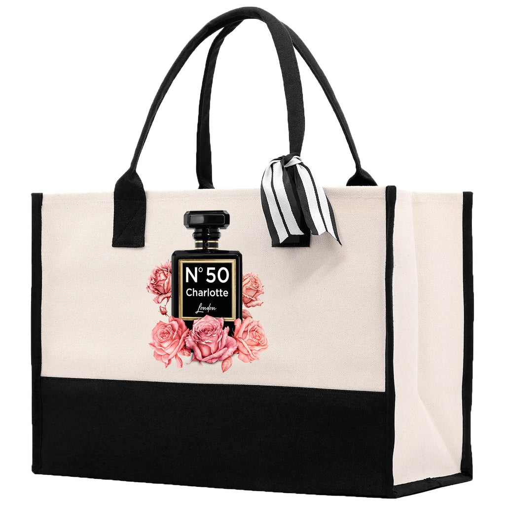 Birthday Celebration Personalized Gift Canvas Tote Bag with Name and State 40th 50th Birthday Gift Tote Bag for Her Custom Birthday Gift