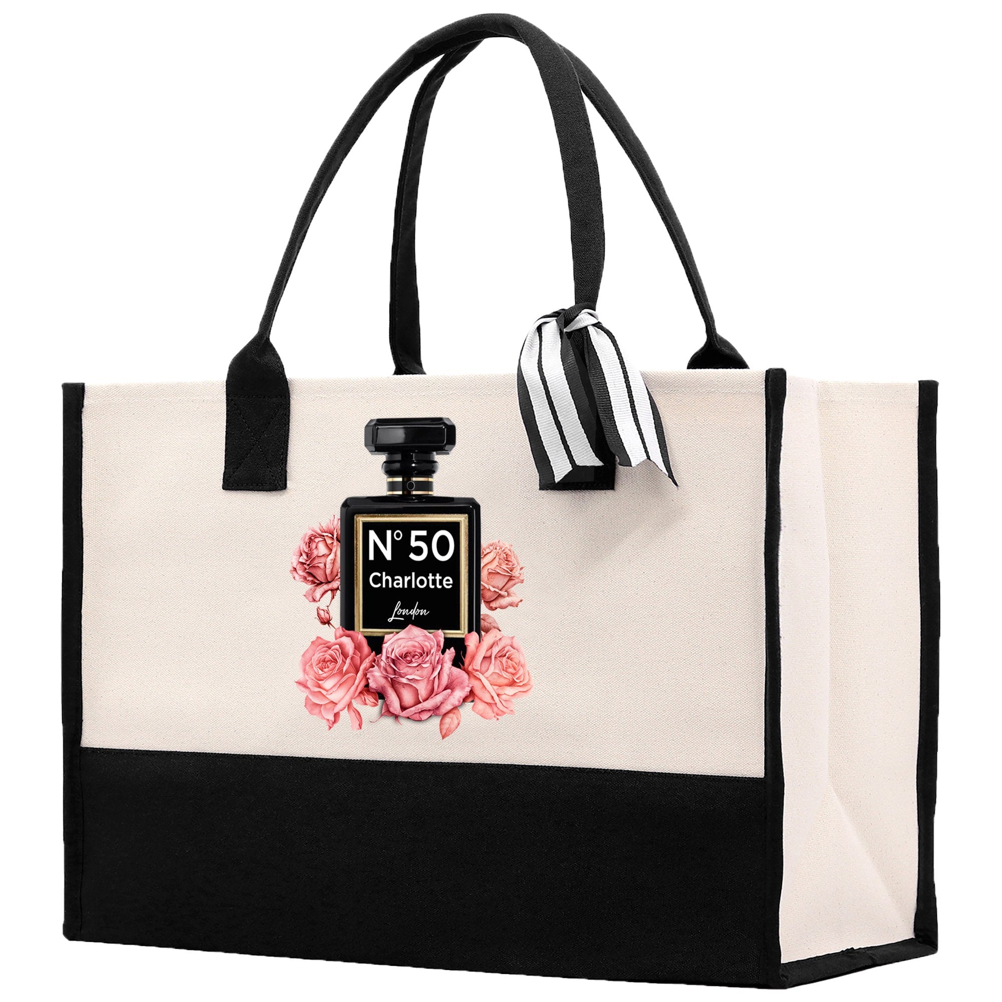 Birthday Celebration Personalized Gift Canvas Tote Bag with Name and State 40th 50th Birthday Gift Tote Bag for Her Custom Birthday Gift