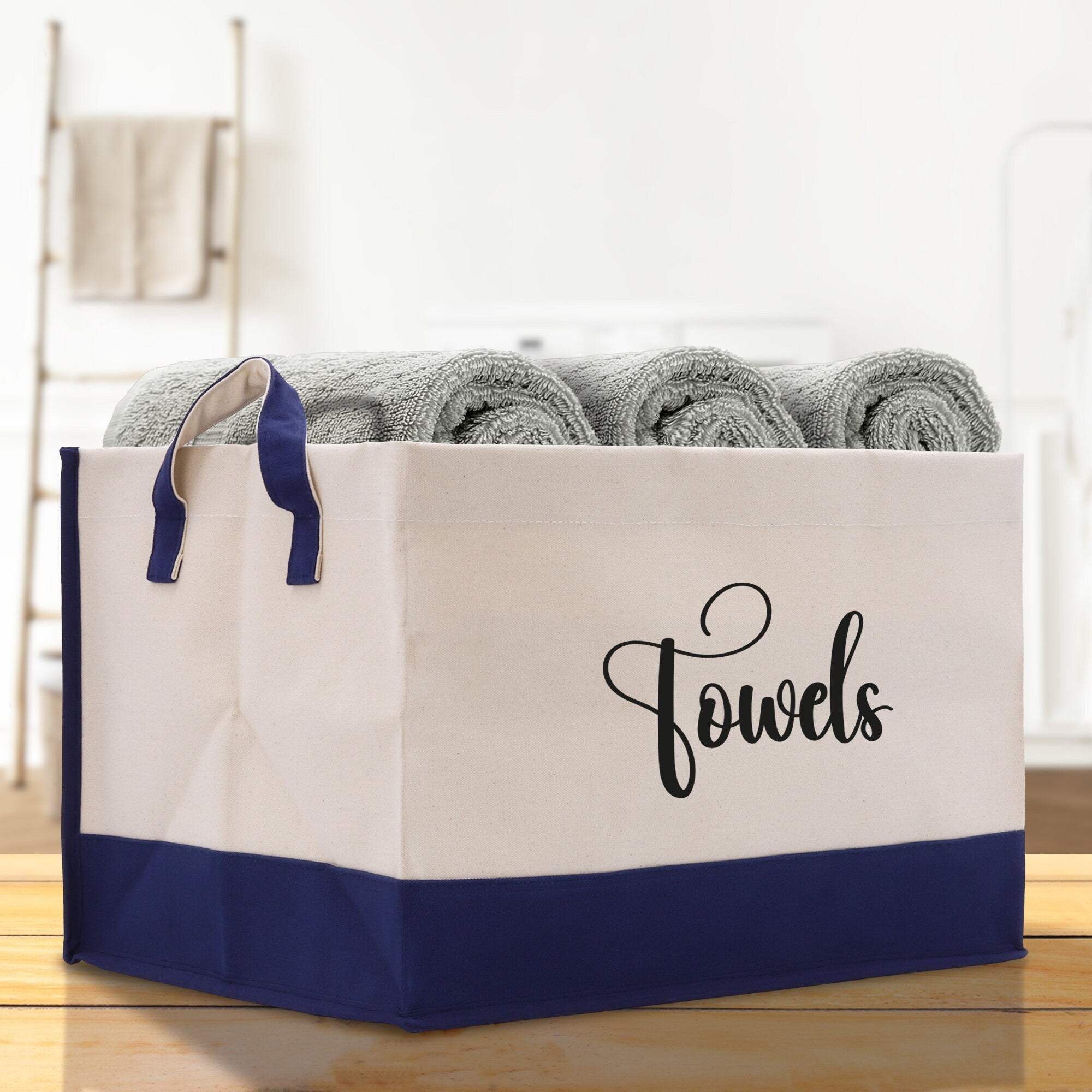 Personalized Canvas Storage Tote Bag Nursery Storage Towel Storage Kids Toy Storage Cloth Storage Storage Bin Storage Tubs Mudroom Storage