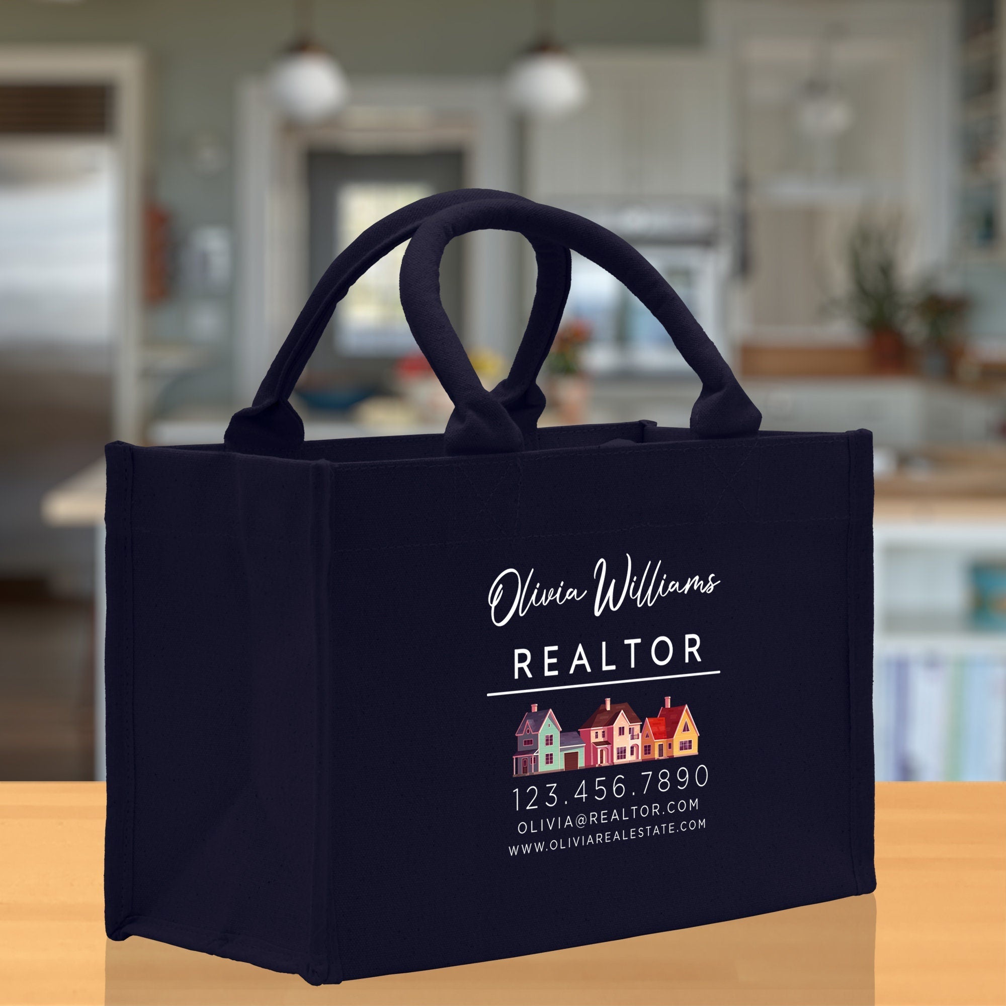Realtor Tote Bag Personalized Business Tote Bag Custom Real Estate Agent Gift Bulk Business Logo Realtor Swag Real Estate Tote Bag