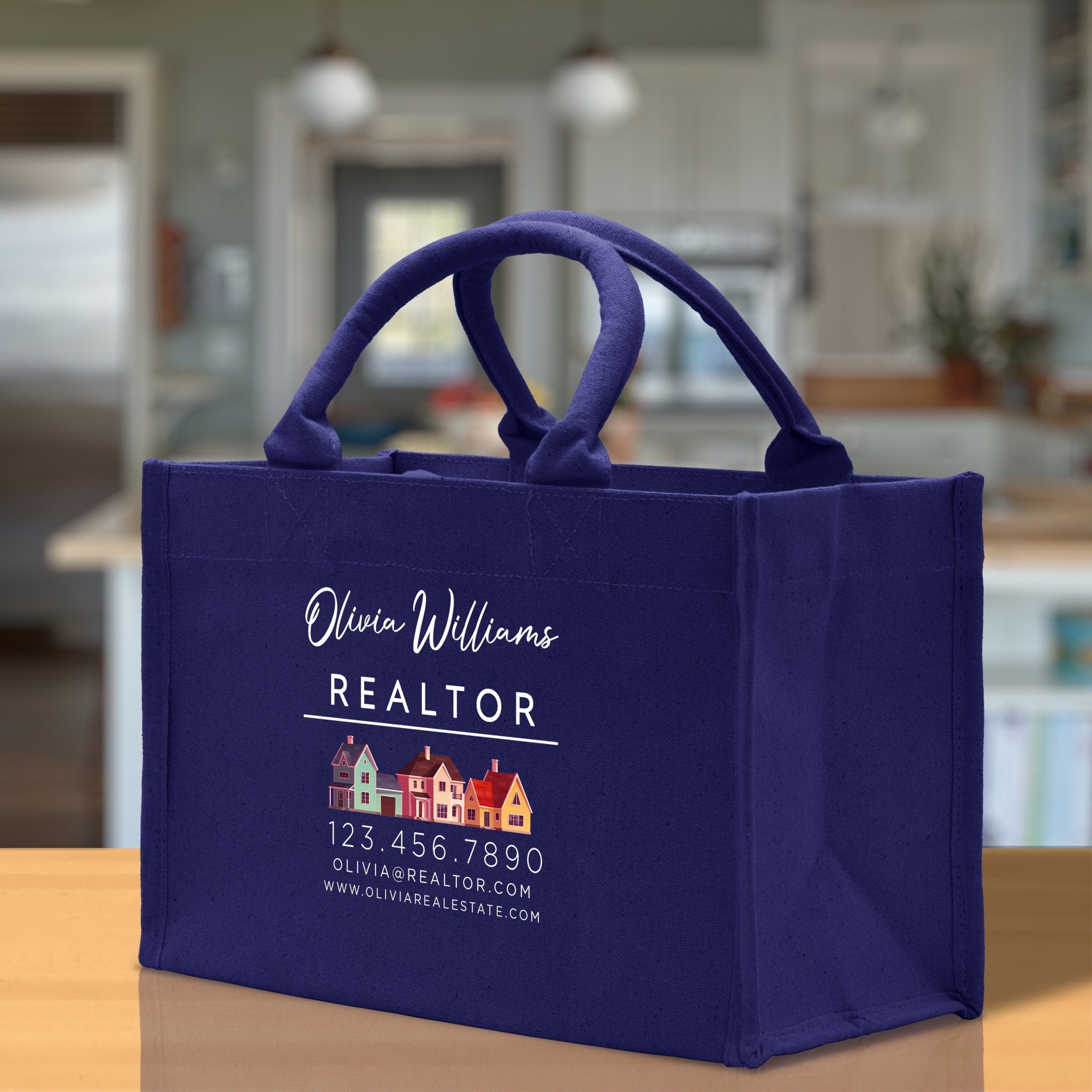 Realtor Tote Bag Personalized Business Tote Bag Custom Real Estate Agent Gift Bulk Business Logo Realtor Swag Real Estate Tote Bag