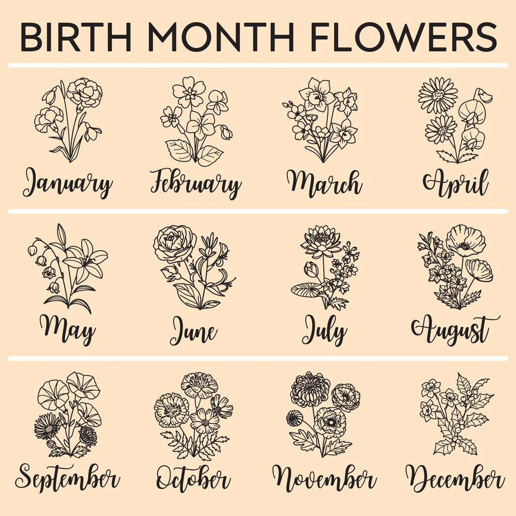 Personalized Kids and Grandkids Name Cotton Canvas Tote Bag Custom Flower Tote Bag Gift for Mom Gift for Grandma Birth Month Grandkids Name