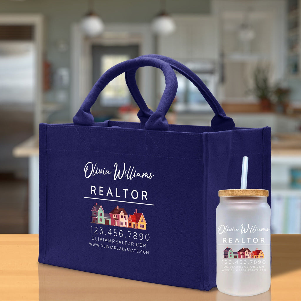 Realtor Tote Bag Personalized Business Tote Bag Custom Real Estate Agent Gift Bulk Business Logo Realtor Swag Real Estate Tote Bag