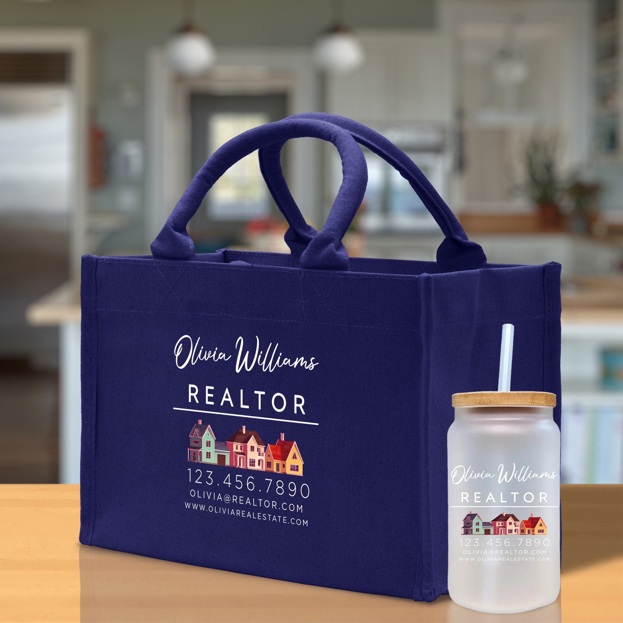 Realtor Tote Bag Personalized Business Tote Bag Custom Real Estate Agent Gift Bulk Business Logo Realtor Swag Real Estate Tote Bag