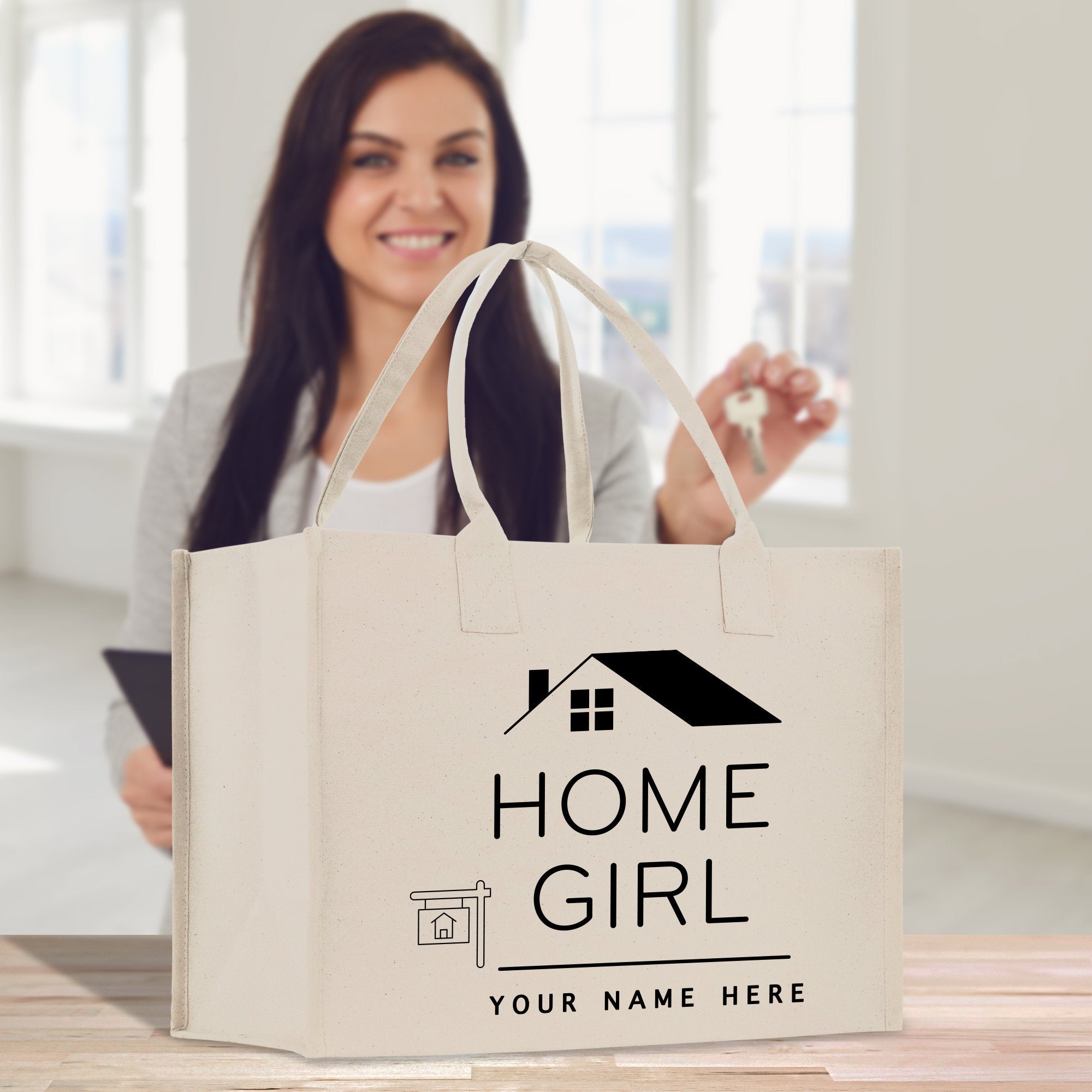 Realtor Tote Bag Personalized Business Tote Bag Custom Real Estate Agent Gift Bulk Business Logo Realtor Swag Real Estate Tote Bag