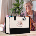 Personalized Knitting Cotton Canvas Tote Bag Custom Grandma Kitting Bag Yarn Custom Crochet Bag Mother's Day Gift Knitting Gift