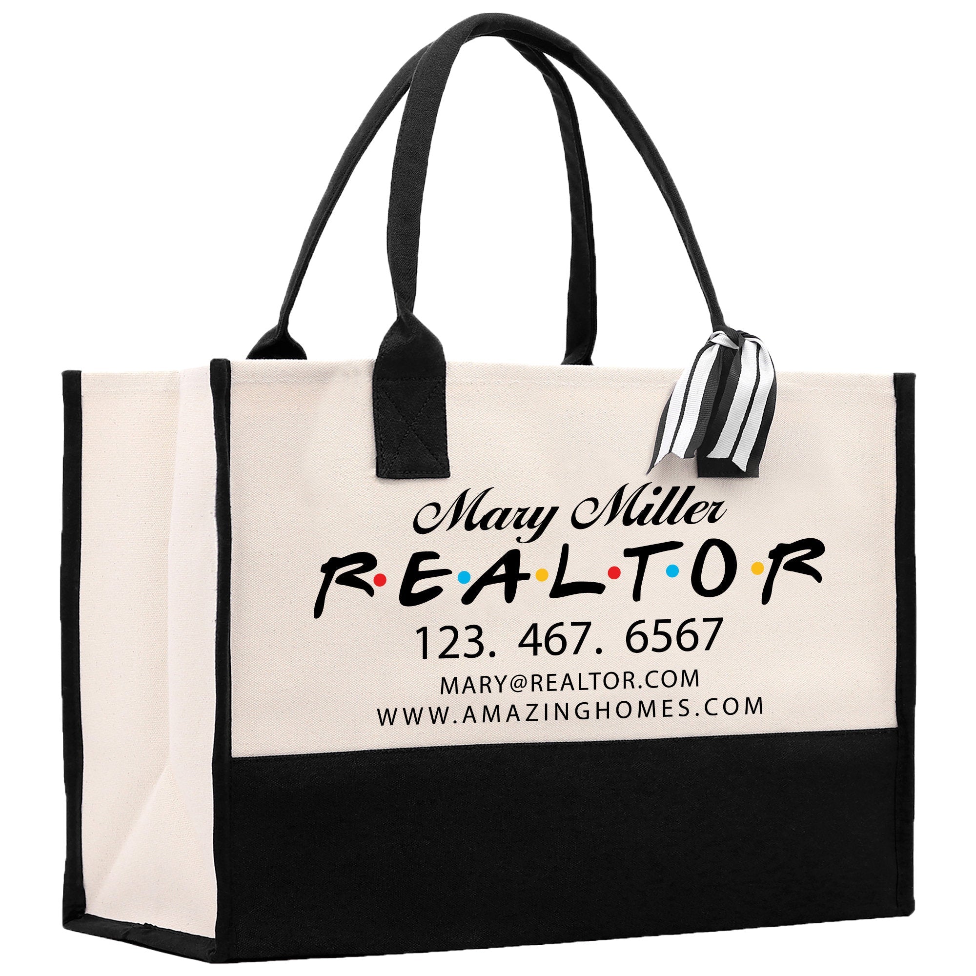 Realtor Tote Bag Personalized Business Tote Bag Custom Real Estate Agent Gift Bulk Business Logo Realtor Swag Real Estate Tote Bag