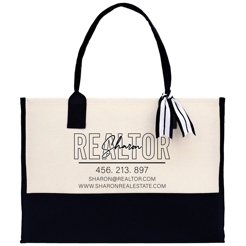 Realtor Tote Bag Personalized Business Tote Bag Custom Real Estate Agent Gift Bulk Business Logo Realtor Swag Real Estate Tote Bag