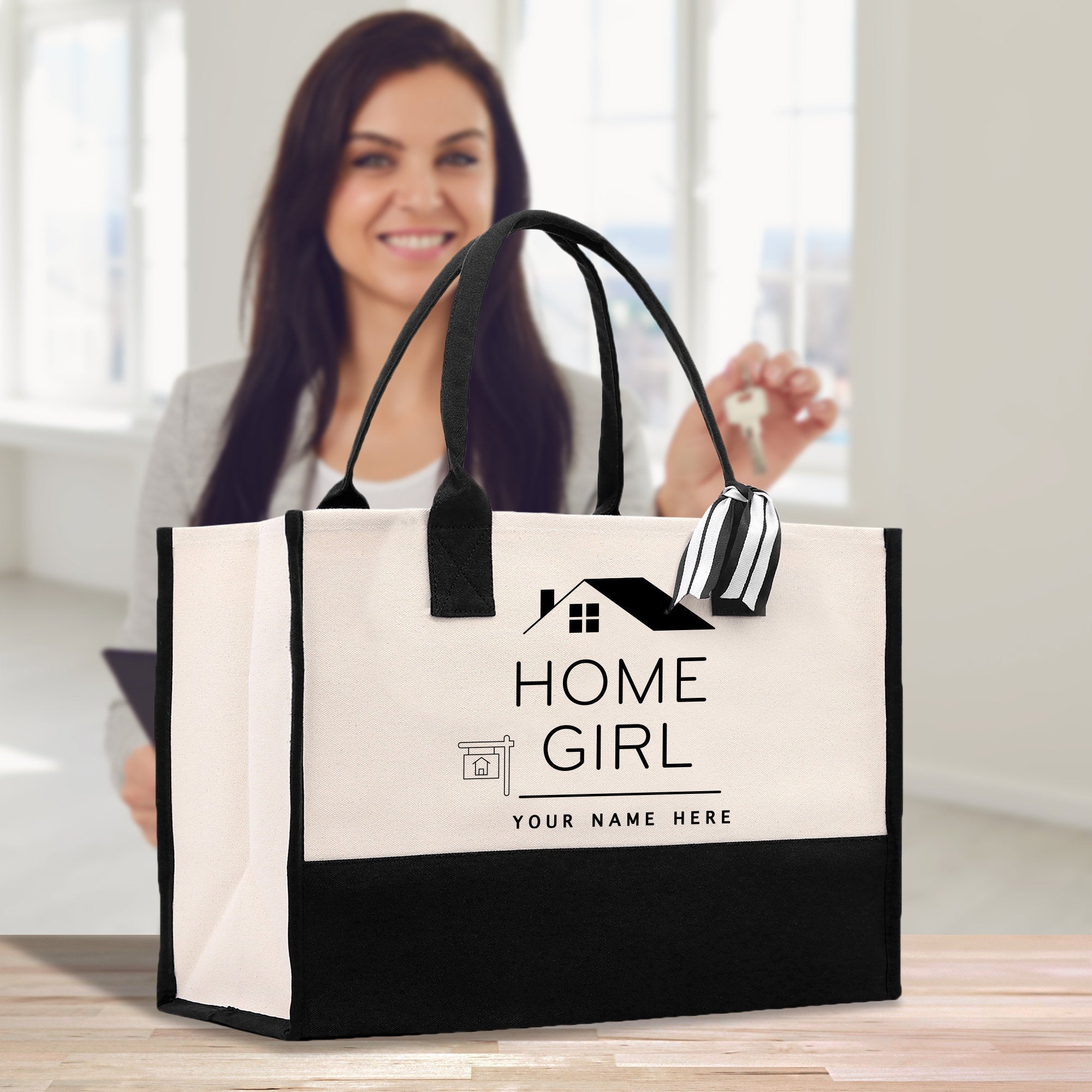 Realtor Tote Bag Personalized Business Tote Bag Custom Real Estate Agent Gift Bulk Business Logo Realtor Swag Real Estate Tote Bag