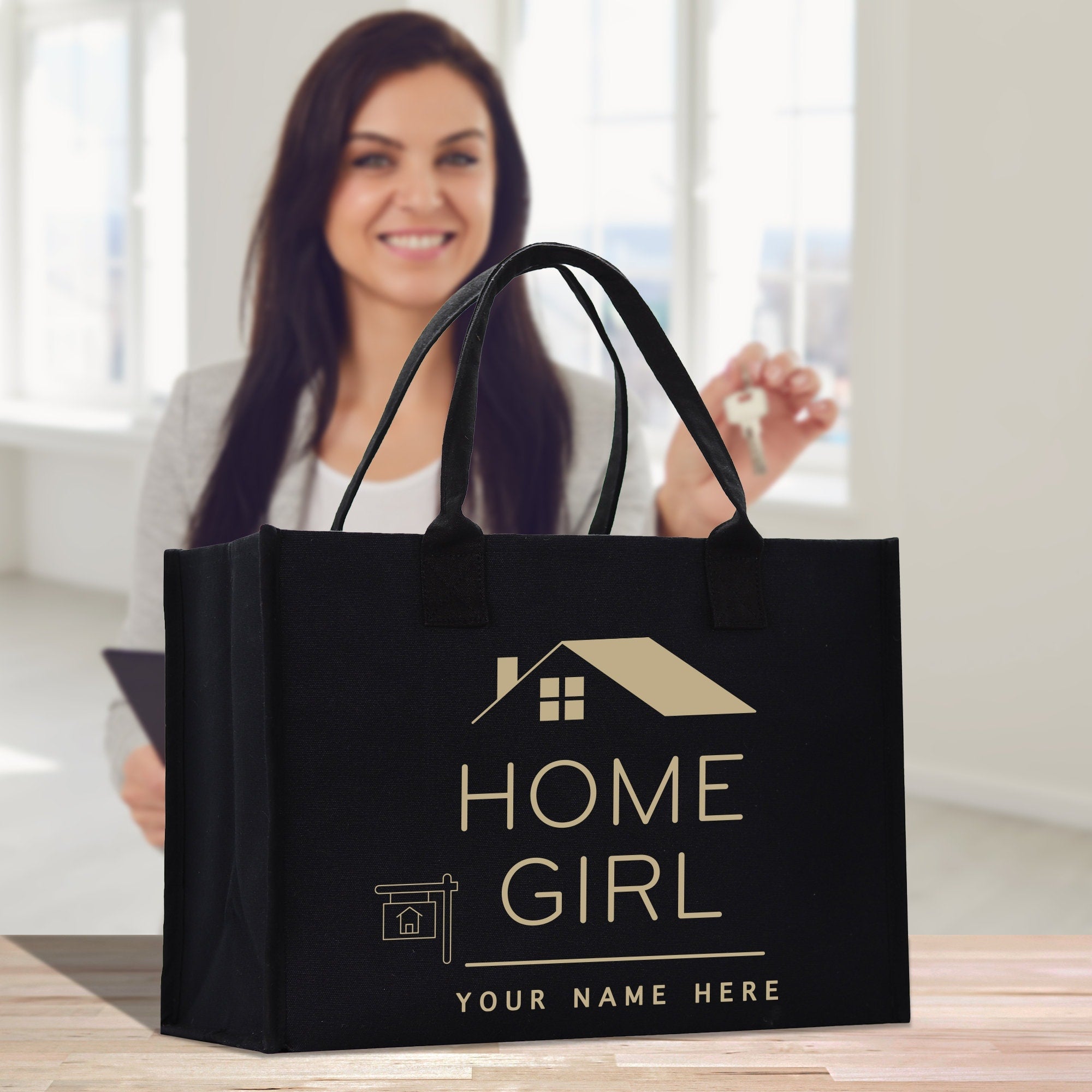 Realtor Tote Bag Personalized Business Tote Bag Custom Real Estate Agent Gift Bulk Business Logo Realtor Swag Real Estate Tote Bag