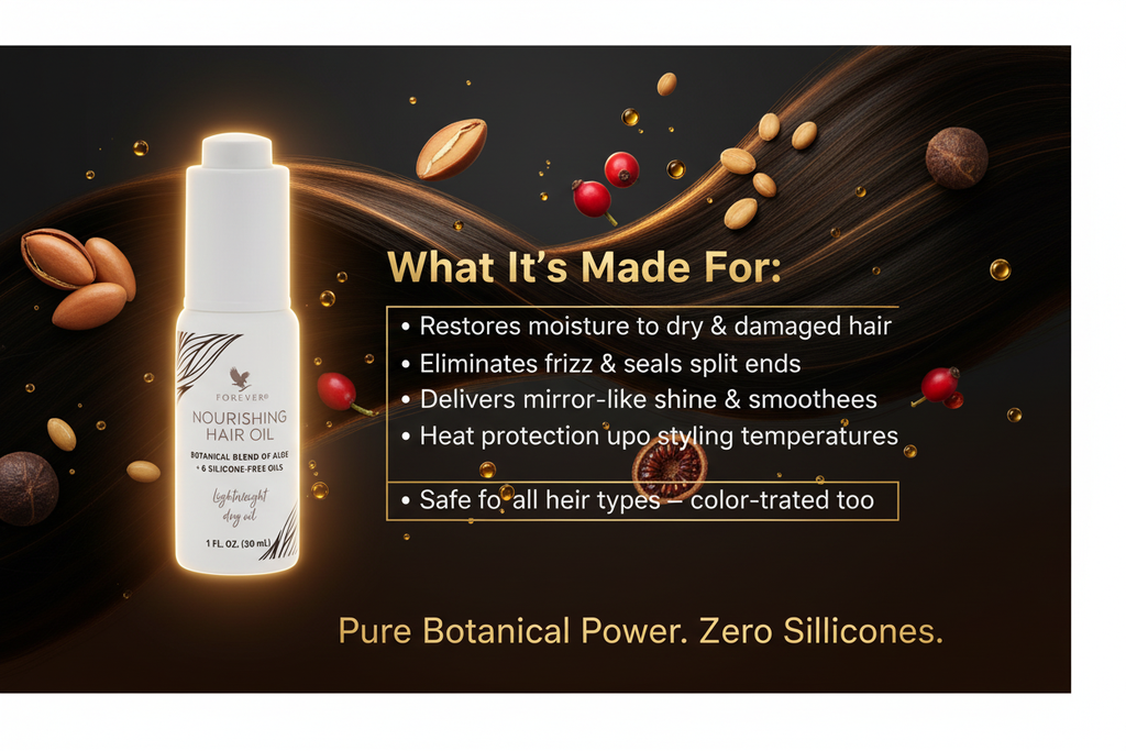 Forever™ Nourishing Hair Oil | Botanical Aloe + 6 Silicone-Free Oils